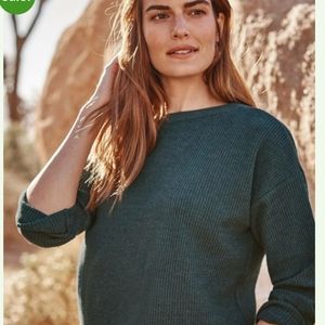 J.Jill | Waffle-Knit Two-Way Top Deep Ocean Heather